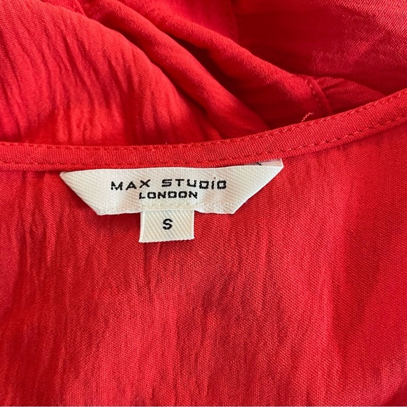 Max Studio London Red Sleeveless Faux Wrap Maxi Dress - 20898 - Picture 6 of 9